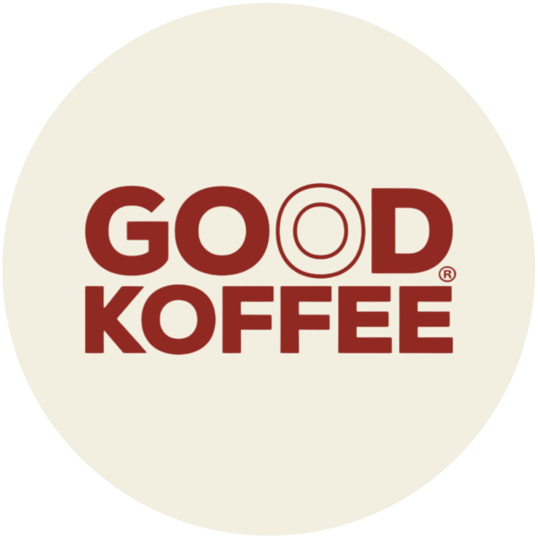 Logo of GOOD KOFFEE, showcasing its unique branding and commitment to fresh and sustainable coffee.
