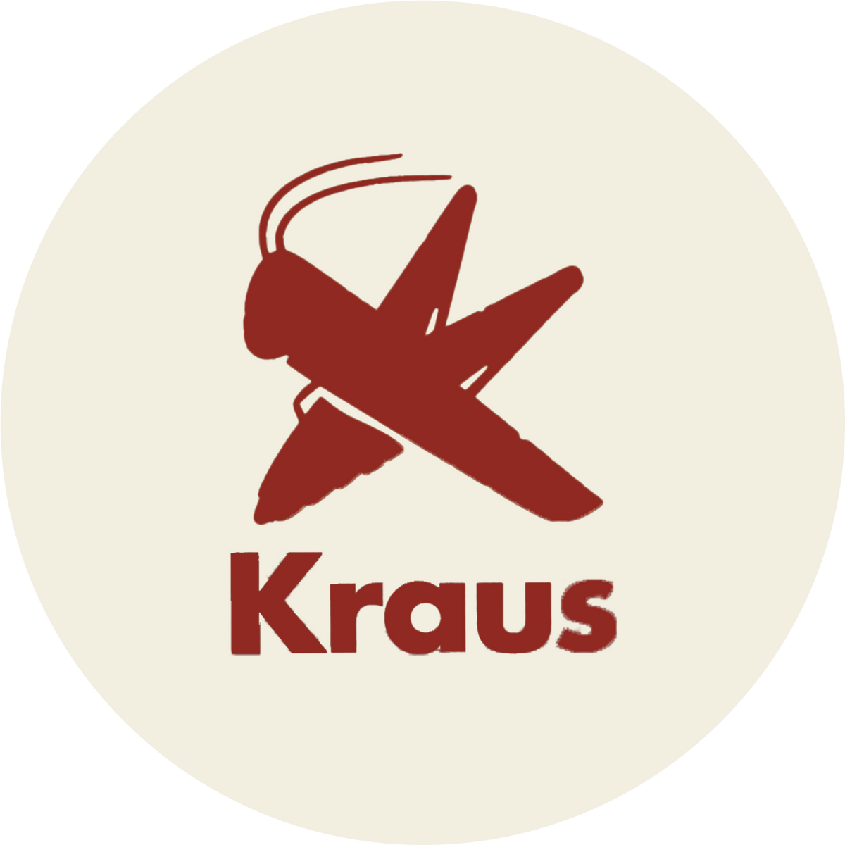 Kraus yerba mate logo with traditional Argentine brand mark on a cream background