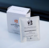 Single-serve Caballero Bomba de Fruta #1 drip coffee bag by The Espresso Lab, ready to hang over a cup and brew