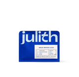 Julith Brazil Bronze Cloud 250g specialty coffee beans in blue packaging with nectarine, walnut, caramel and dark chocolate tasting notes