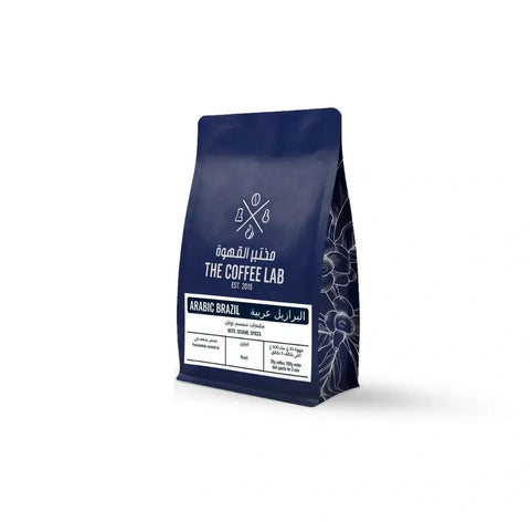 The Coffee Lab dark blue package - A premium coffee beans, freshly toasted Brazilian coffee.