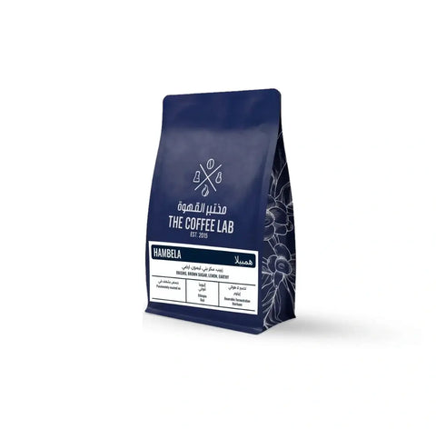 The Coffee Lab Hambela Ethiopian specialty coffee beans in blue packaging.