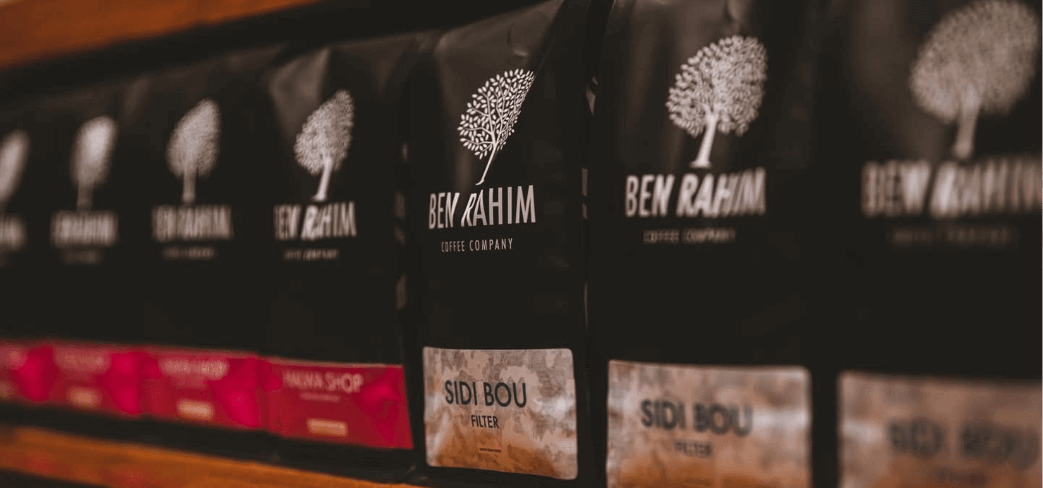 Selection of Ben Rahim coffee bags, featuring Sidi Bou, perfect for coffee lovers in Dubai, UAE.