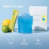 Gunam Marine Collagen Di-Peptide Skin & Gut Complex Blue Lemon-Lime 15 sachets with Japanese Wellnex marine collagen.- Image 2