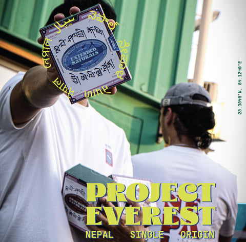 Project Everest Extended Naturals Nepal specialty coffee showcased in a lifestyle setting with premium coffee packaging highlighting Himalayan origin.