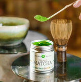 Mizuba Tea Co. Stone-Milled Shirakawa Ceremonial Matcha 30g premium Japanese Uji green tea powder in metal tin.