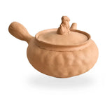 The Yokkaichi Imperial Shishi Kyusu-Handmade- Sculpted Shishi guardian lion lid -Natural unglazed clay-Integrated ceramic strainer for loose-leaf tea.