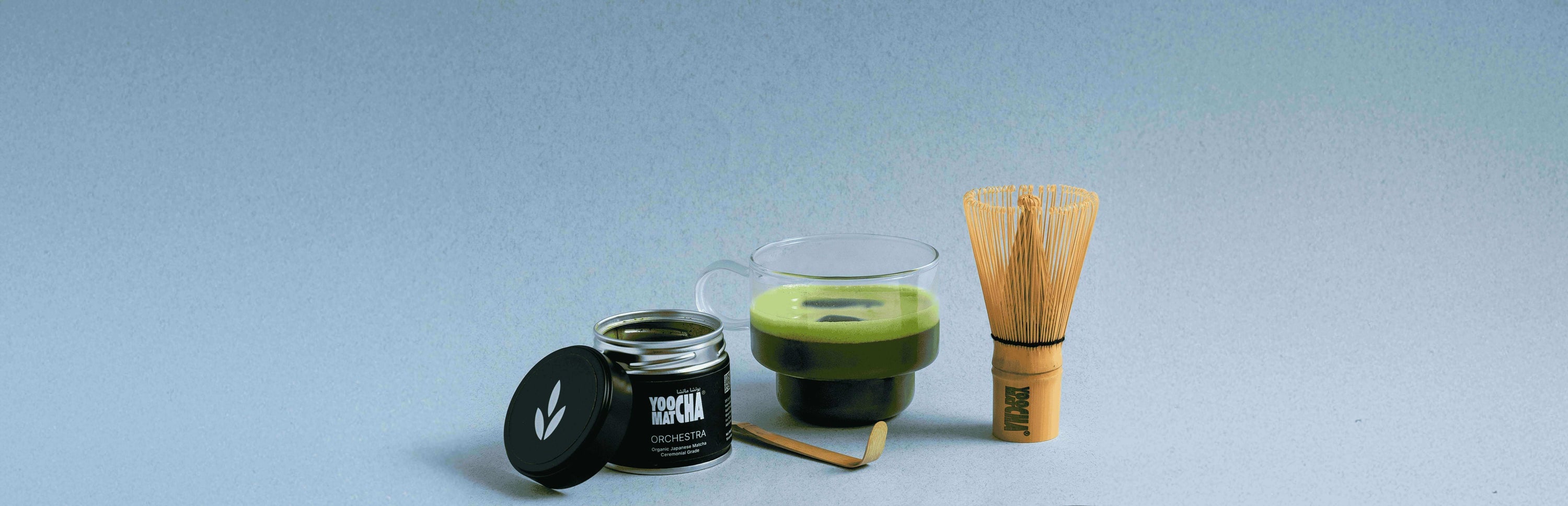 Matcha accessories with matcha powder, whisk, and drinkware for tea lovers in Dubai, UAE. Perfect gifts and hampers!