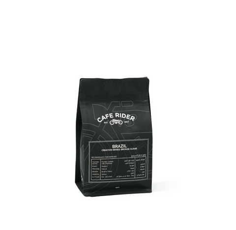 Brazil Creation Series Bronze Cloud coffee bag from South of Minas at 700-800 MASL, medium roast, smooth espresso.
