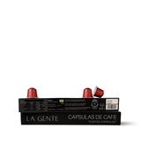 Brazil Yellow Catuai Capsules coffee packaging with red capsules, designed for Nespresso® machines.