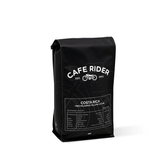 Cafe Rider Roastery's Costa Rica Tres Milagros Yellow Catuai coffee with strawberry jam, grapes, and cacao nibs notes, grown in Dota, Tarrazu.