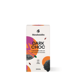 Dark Choc Blend packaging showcasing rich Ivory Coast cocoa drinking chocolate, ethically sourced and vegan-friendly, 250g.