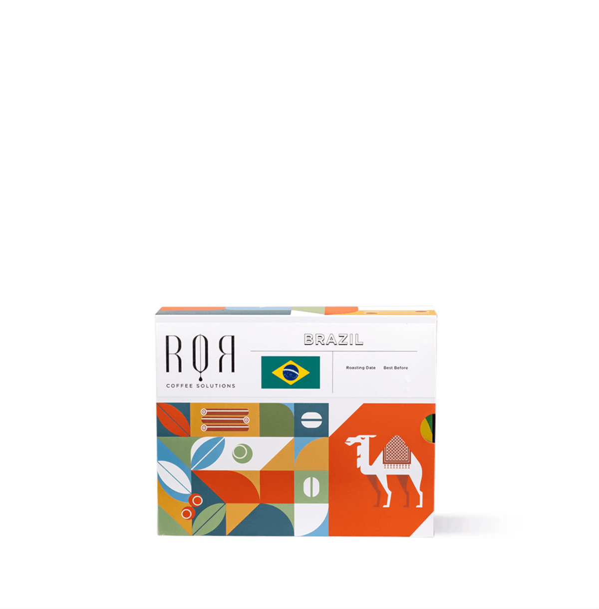 Drip Bag Box - Brazil with vibrant packaging featuring Brazilian flag and camel illustration.