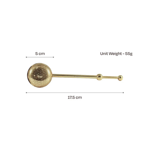 Elegant gold modern fine mesh tea infuser for precise and flavorful loose-leaf tea brewing.