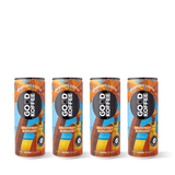 Four cans of Good Koffee's Grapefruit & Orange Sparkling Coffee - Barbados with vibrant tropical design.