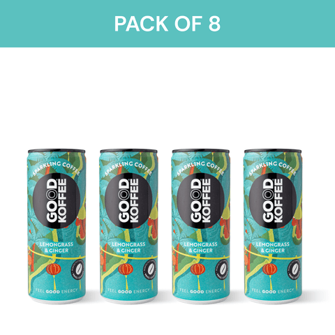 Pack of 8 cans of Lemongrass & Ginger Sparkling Coffee - Vietnam by Good Koffee