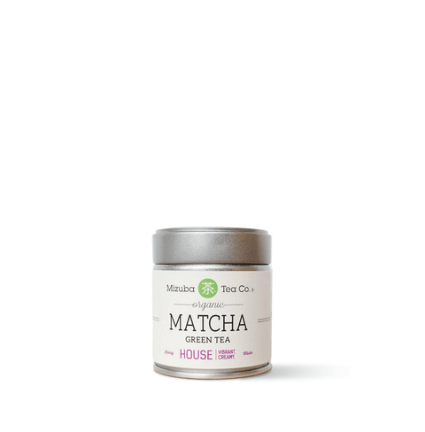House Organic Matcha Green Tea in a elegant tin by Mizuba Tea Co.