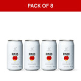 Pack of 8 Ringo Sparkling Water cans with Fuji apple design