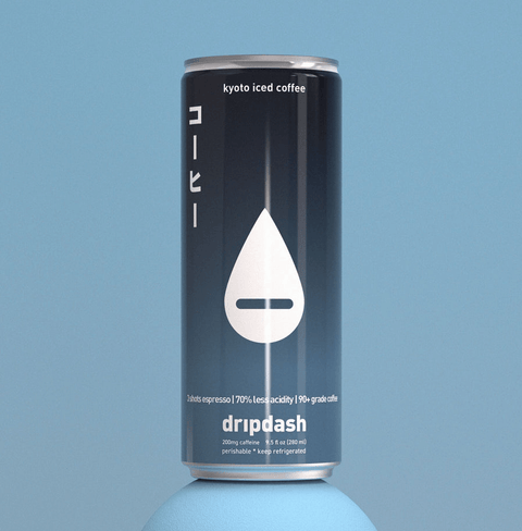 Japanese inspired Kyoto coffee slow-dripped into a glass, showcasing full-bodied flavor and plant-based triple strength.