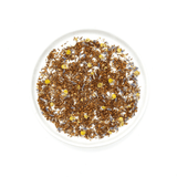 Herbal tea blend with American Lavender, Egyptian Chamomile, and Rooibos from South Africa, offering a floral, sweet, and comforting flavor.