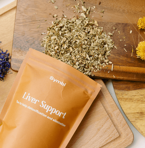 Liver Support Tea with 100% organic traditional herbs—designed to cleanse and balance your body, perfect for supporting liver health after overindulgence or as part of your wellness routine.