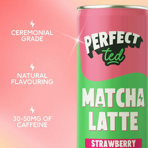 PerfectTed Strawberry Oat Matcha Latte caffeine content per can