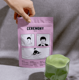The Pink Gift Set For Her packaging with instructions for ceremonial matcha preparation.