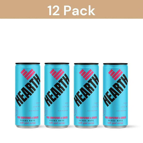 Drink Hearth Pink Grapefruit & Ginger beverage with bold, zesty citrus flavor and a spicy ginger kick—refreshing and all-natural delight.