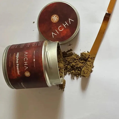 Hōjicha Powder – Roasted Japanese Green Tea in a tin, authentic Kyoto tea for rich Hojicha latte