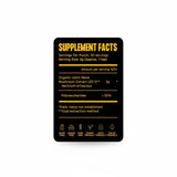 Lion's Mane Mushroom Powder supplement facts label showing 50 servings, 2g extract, and polysaccharides >50%