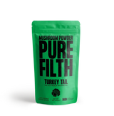 Turkey Tail Mushroom Powder package for gut health, pure filth mushroom powder with organic fruiting bodies