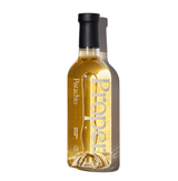 Pistachio Syrup in a glass bottle with a sleek design, highlighting its natural ingredients and vegan properties.