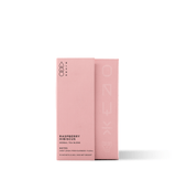Tart pink herbal tea blend with hibiscus, rose hip, and raspberry leaf, offering a vibrant pink hue, floral aromas, and citrusy finish.