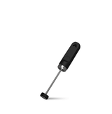 Sunminimal NanoFoamer V2 handheld milk foamer for cafe-quality microfoam and latte art, AA battery-operated, in black design.