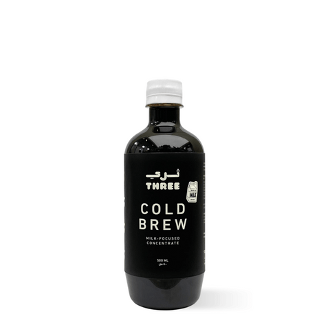 Bottle of Cold Brew milk-focused coffee concentrate, perfect for iced and Spanish lattes in a 500ml format.