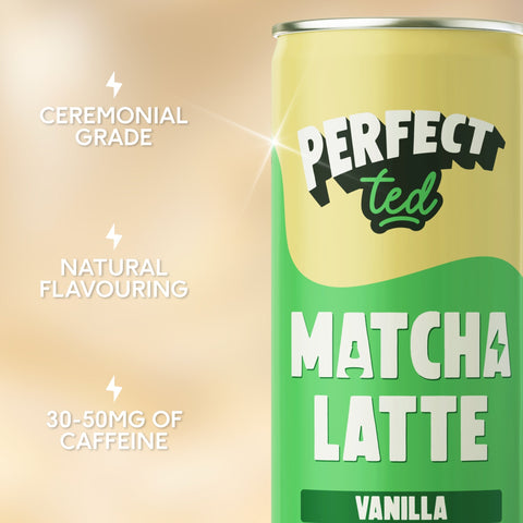 PerfectTed Vanilla Oat Matcha Latte caffeine content per can